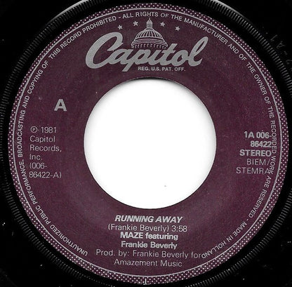 Maze Featuring Frankie Beverly : Running Away (7")