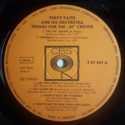 Percy Faith & His Orchestra : Themes For The "In" Crowd (LP, Album)