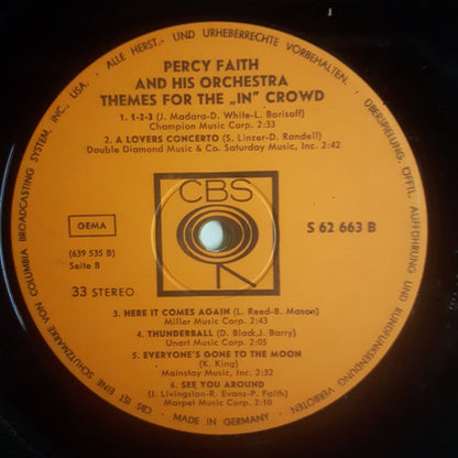 Percy Faith & His Orchestra : Themes For The "In" Crowd (LP, Album)