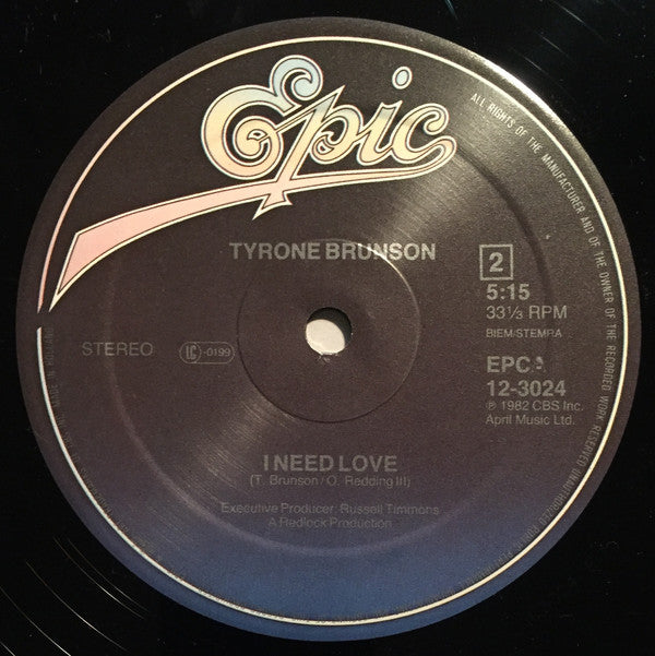 Tyrone Brunson : The Smurf / I Need Love (12")