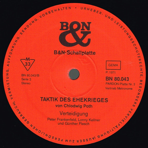 Peter Frankenfeld, Lonny Kellner : Taktik Des Ehekrieges (LP)