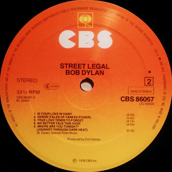 Bob Dylan : Street-Legal (LP, Album)