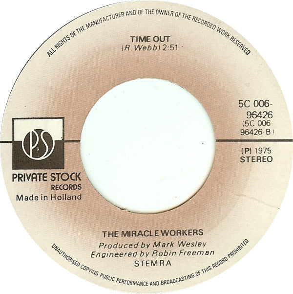 The Miracle Workers (3) : Something (7", Single)